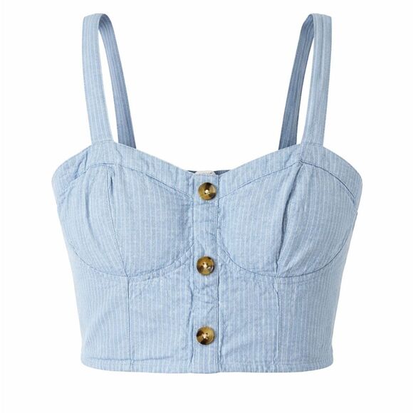 Aeropostale Tops - Aeropostale Linen Blend Pinstripe Bustier Crop Top Cottagecore Summer Size M